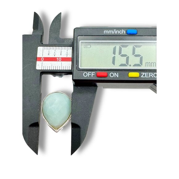 Milky Aquamarine Sterling Silver Teardrop Ring Size 8 Gemstone Jewelry - Picture 3 of 12